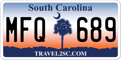 SC license plate MFQ689
