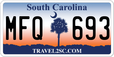 SC license plate MFQ693