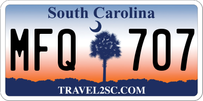 SC license plate MFQ707