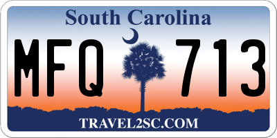 SC license plate MFQ713