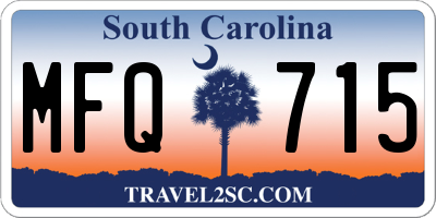 SC license plate MFQ715