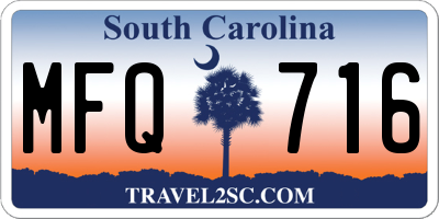 SC license plate MFQ716