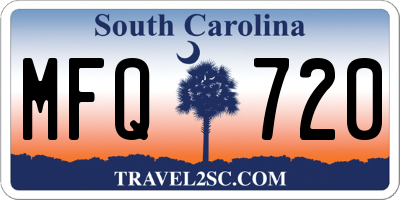 SC license plate MFQ720