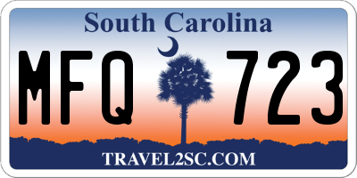 SC license plate MFQ723