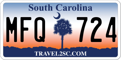 SC license plate MFQ724