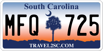 SC license plate MFQ725