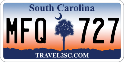 SC license plate MFQ727