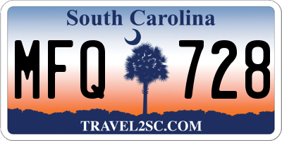 SC license plate MFQ728