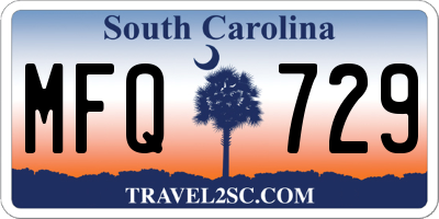 SC license plate MFQ729