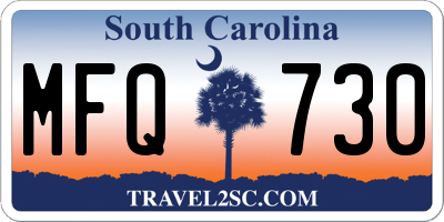 SC license plate MFQ730