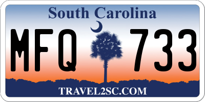 SC license plate MFQ733