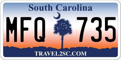 SC license plate MFQ735