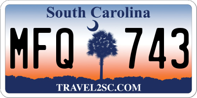 SC license plate MFQ743