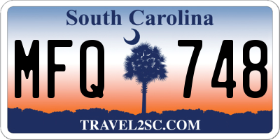 SC license plate MFQ748