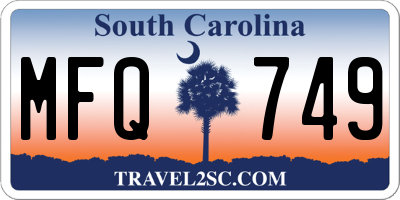 SC license plate MFQ749