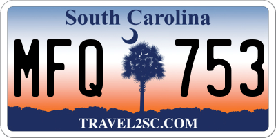 SC license plate MFQ753