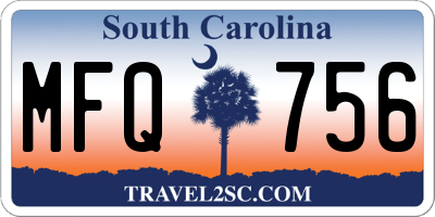 SC license plate MFQ756
