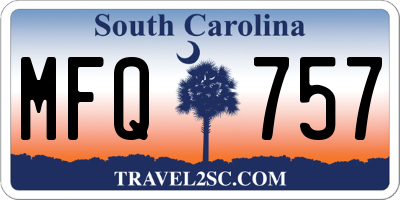 SC license plate MFQ757