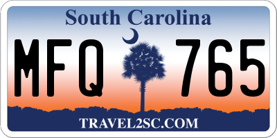 SC license plate MFQ765