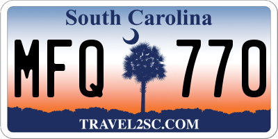 SC license plate MFQ770