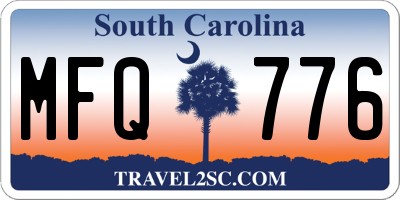 SC license plate MFQ776