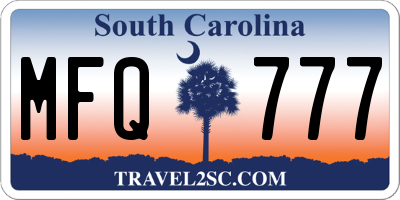 SC license plate MFQ777