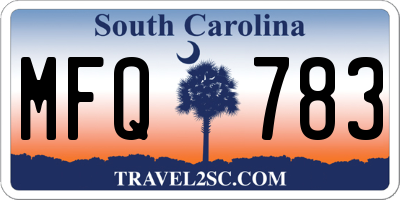 SC license plate MFQ783