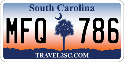 SC license plate MFQ786
