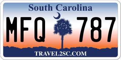 SC license plate MFQ787
