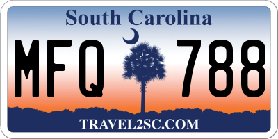 SC license plate MFQ788