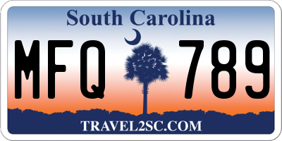 SC license plate MFQ789