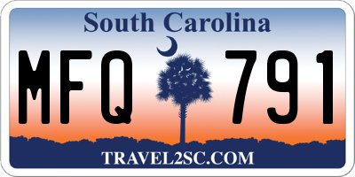 SC license plate MFQ791