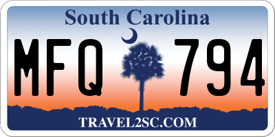 SC license plate MFQ794