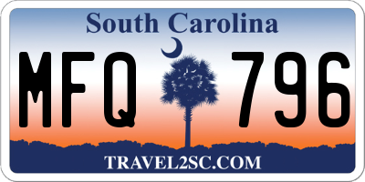 SC license plate MFQ796