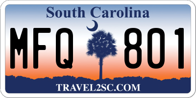 SC license plate MFQ801