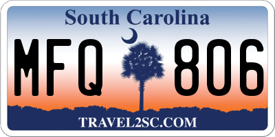 SC license plate MFQ806