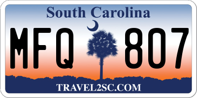 SC license plate MFQ807