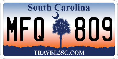 SC license plate MFQ809
