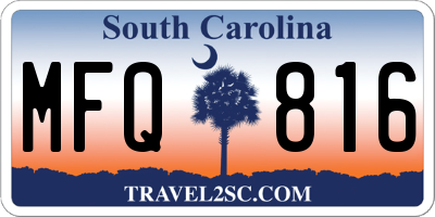 SC license plate MFQ816