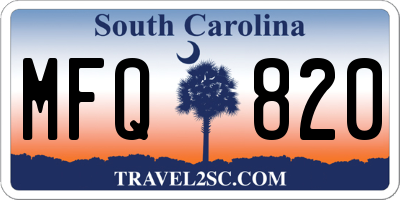 SC license plate MFQ820