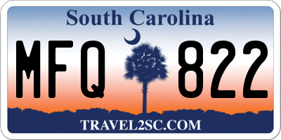 SC license plate MFQ822