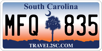 SC license plate MFQ835