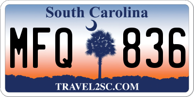 SC license plate MFQ836