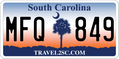 SC license plate MFQ849