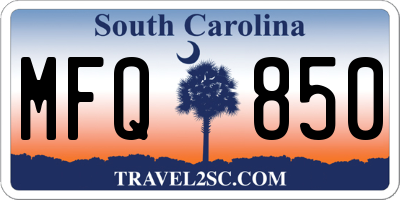 SC license plate MFQ850