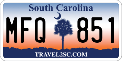 SC license plate MFQ851