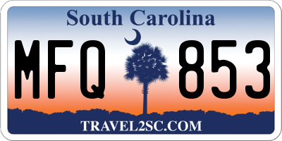 SC license plate MFQ853