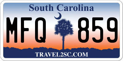 SC license plate MFQ859