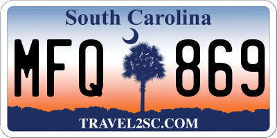 SC license plate MFQ869
