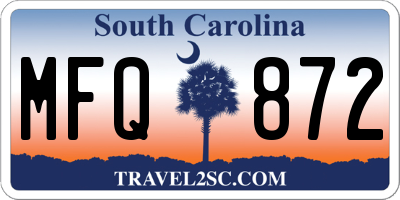 SC license plate MFQ872